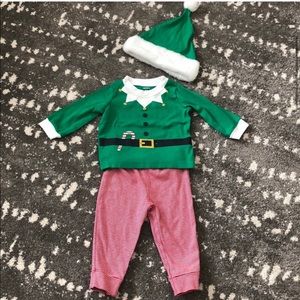 3 piece elf pajamas